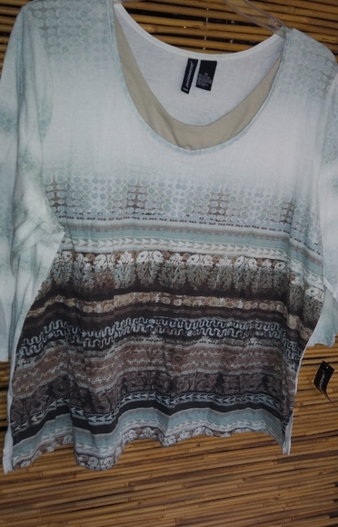 jason maxwell Tops - Jason Maxwell Fall Tribal Top 2X Plus